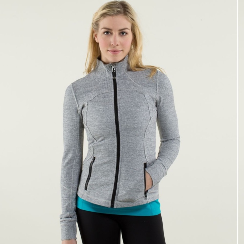 Lululemon Women’s Gray Black White Forme Jacket II Textured Herringbone Size 10
